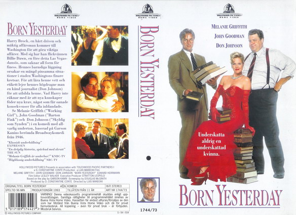 BORN YESTERDAY (VHS)